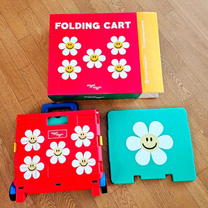 (무료배송) 위글위글 플라워 폴딩카트 45L