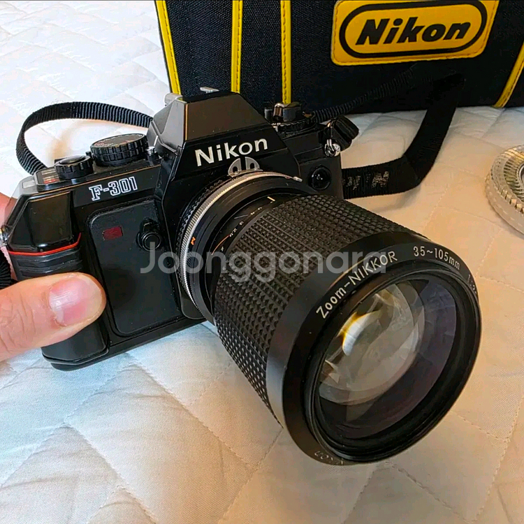 니콘 NIKON F-301 빈티지 필름 카메라, 필터, 80s 빈티지 가방 세트 판매 (점검 및 올수리 완)--1