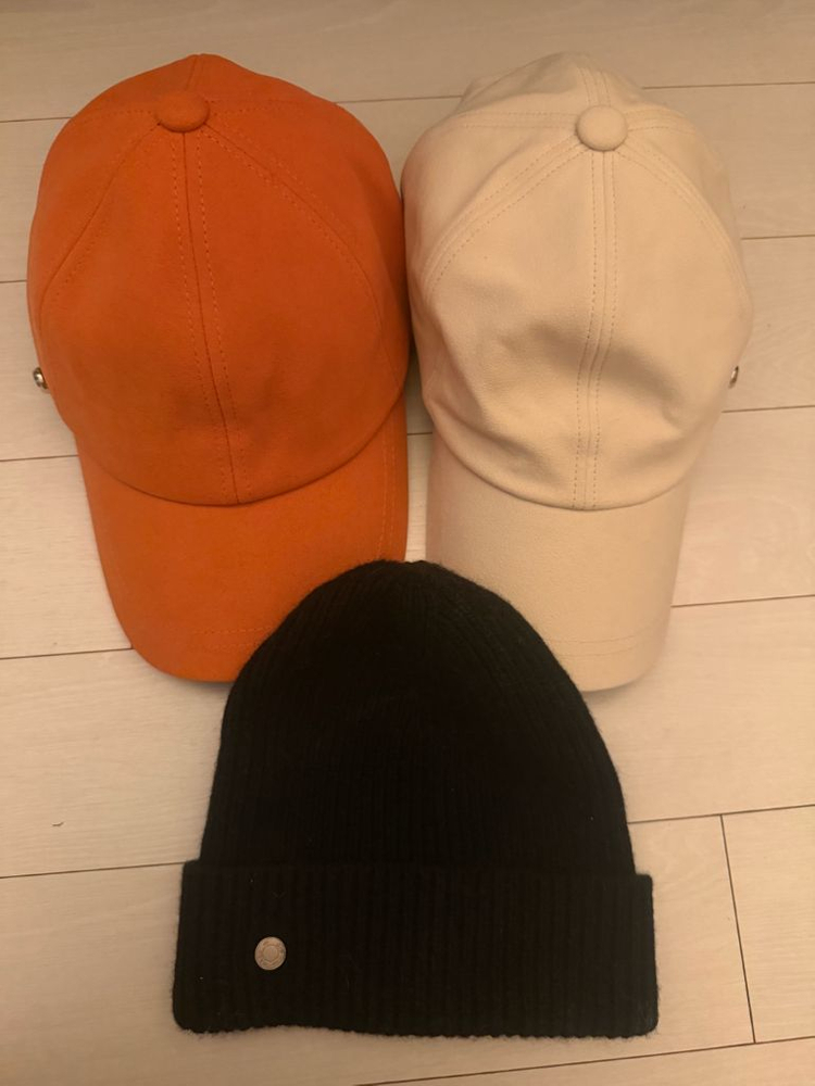오아드 캡모자 로로오렌지 윈터크림 비니 세개 일괄--3