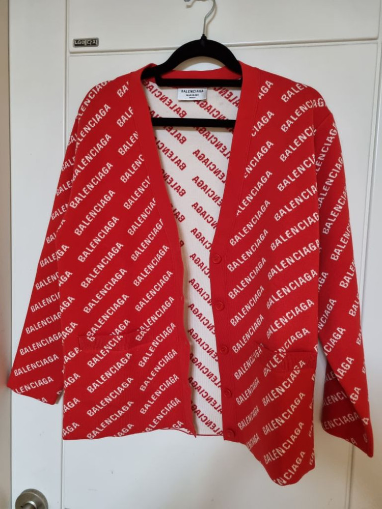 (정품 새상품)발렌시아가 로고 가디건 L*더현대구입*--4
