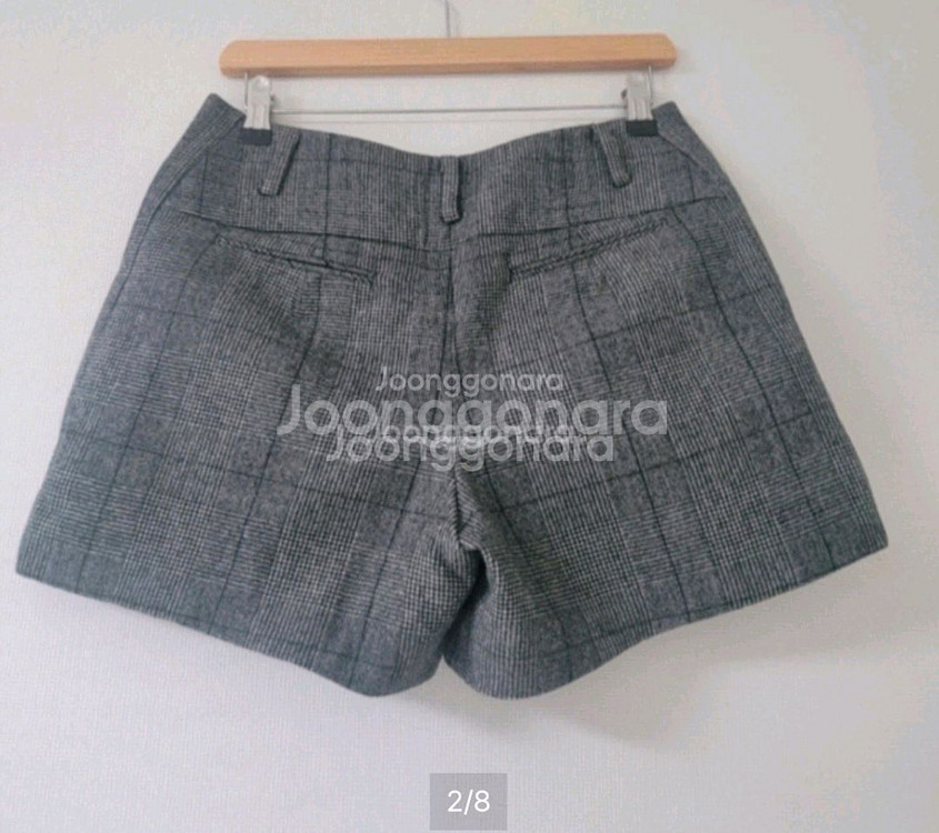 한섬타임 울체크 반바지(허리26)--1