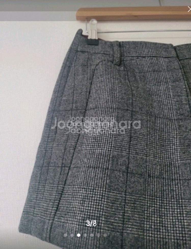 한섬타임 울체크 반바지(허리26)--2