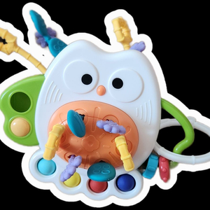 최상급 감각발달 실리콘 촉감 스트링 부엉이 유아 장난감