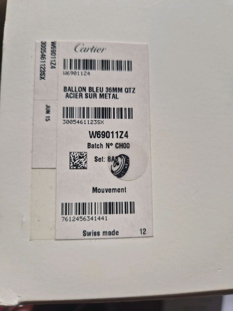 까르띠에 발롱블루 36MM 시계--4