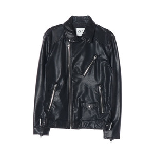 [S]자라 블랙 에코레더 라이더 바이커 자켓 가죽재킷 이미지