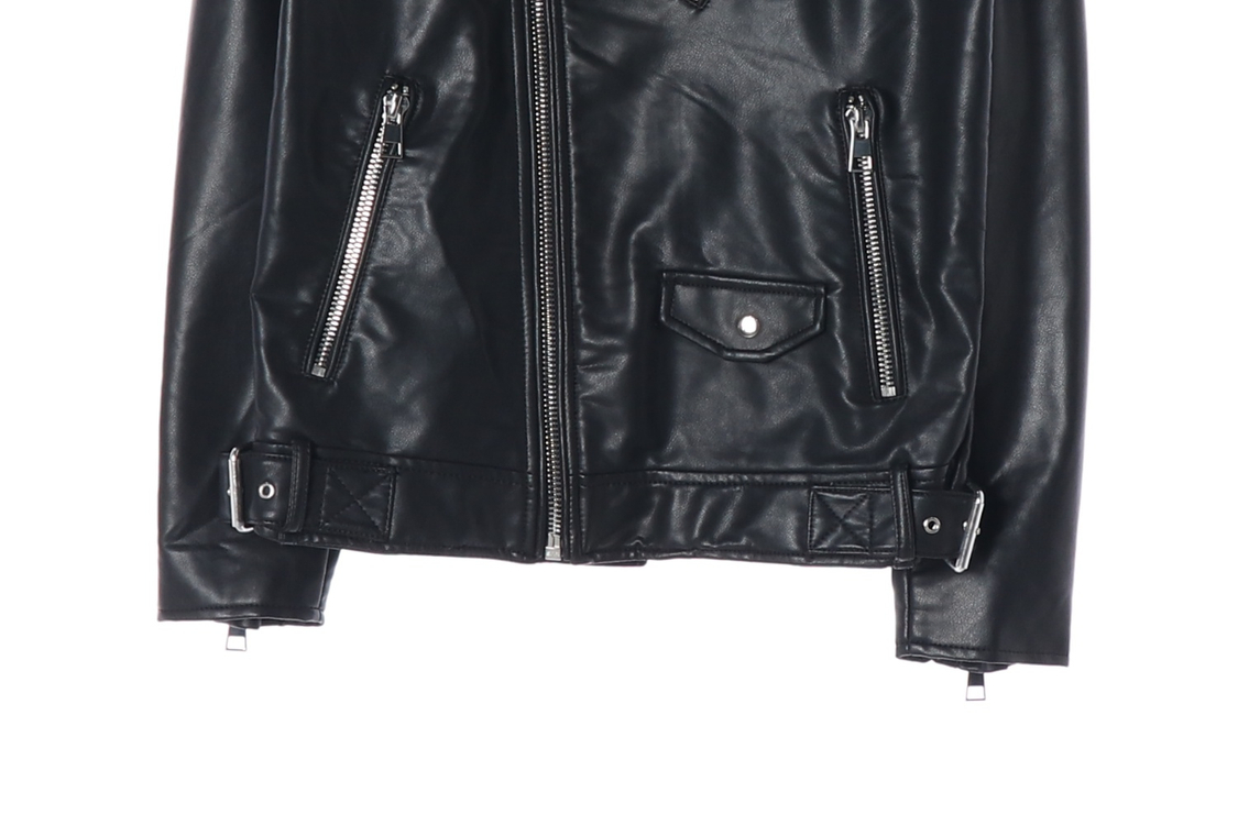 [S]자라 블랙 에코레더 라이더 바이커 자켓 가죽재킷 이미지