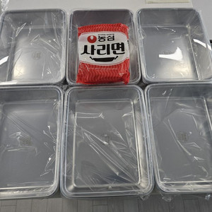 긴사각 한국 316스텐 용기 6개 일괄(새상품)