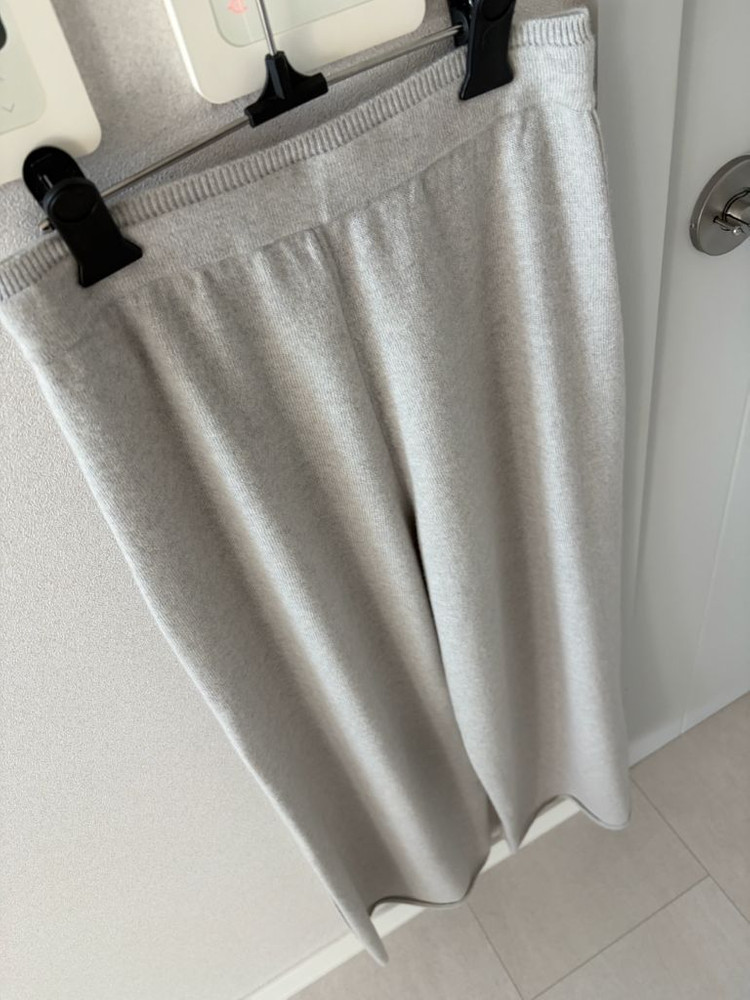 한섬 25 더캐시미어 캐시미어 슬릿 밴딩 와이드 니트 팬츠--3