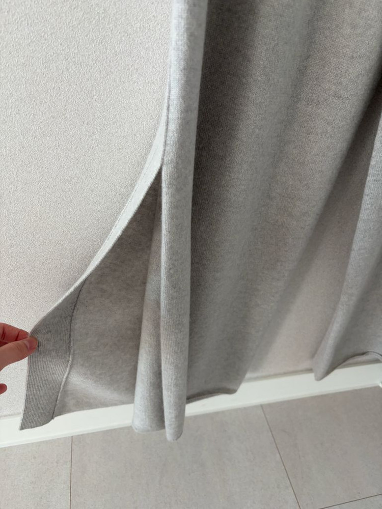 한섬 25 더캐시미어 캐시미어 슬릿 밴딩 와이드 니트 팬츠--4