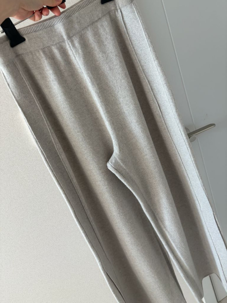 한섬 25 더캐시미어 캐시미어 슬릿 밴딩 와이드 니트 팬츠--5