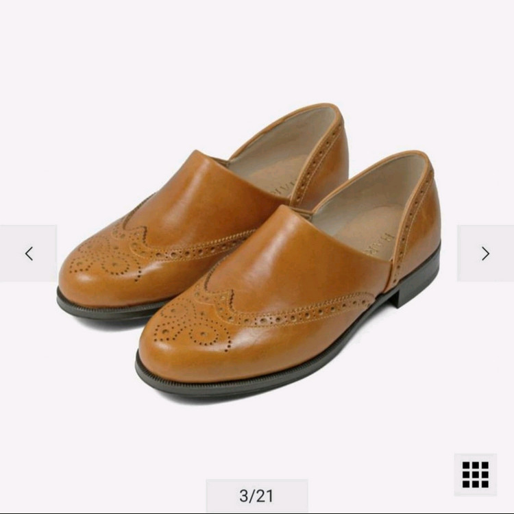 (새상품) 하루타 70주년기념 스포크 윙팁 로퍼 엠버브라운 사이즈25(245~250)--1