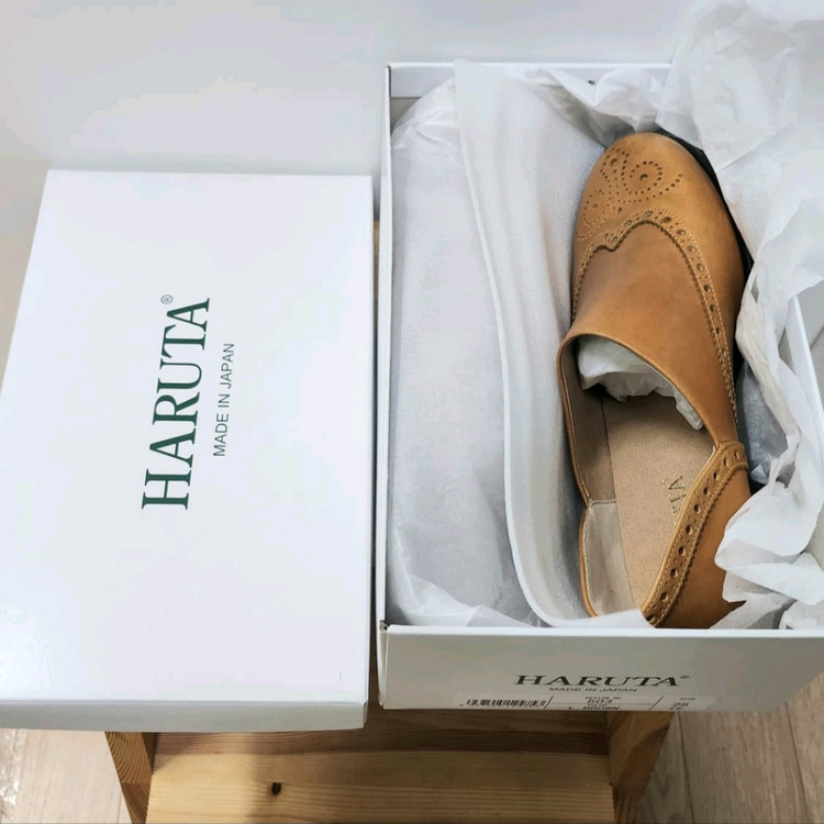 (새상품) 하루타 70주년기념 스포크 윙팁 로퍼 엠버브라운 사이즈25(245~250)--6