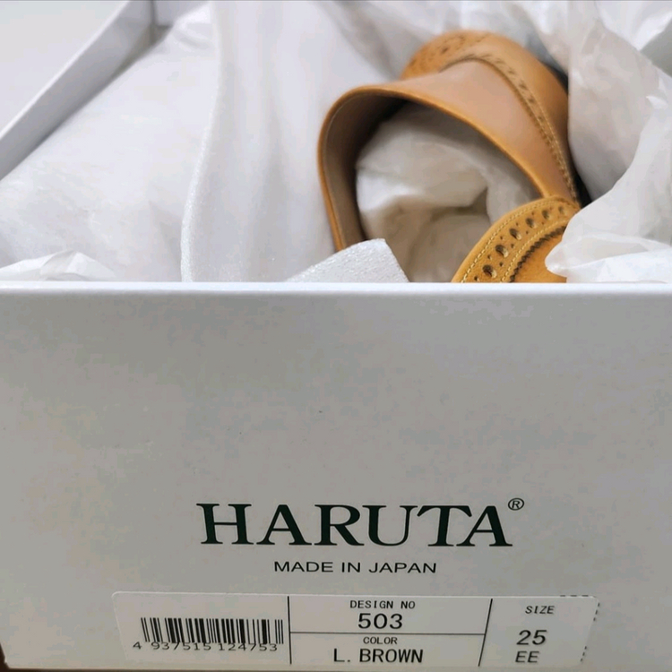 (새상품) 하루타 70주년기념 스포크 윙팁 로퍼 엠버브라운 사이즈25(245~250)--7