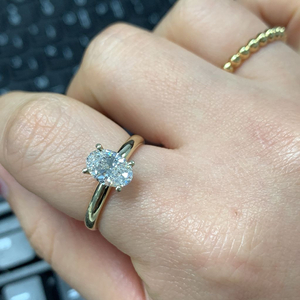 1캐럿 오벌컷 랩다이아 솔리테어링 IGI 보증서 4프롱