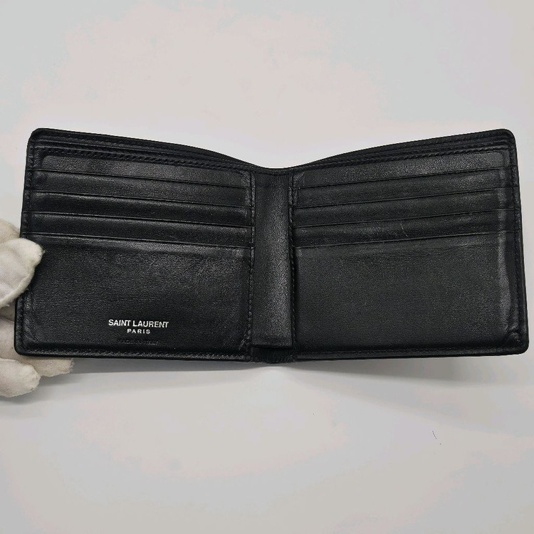 정품 입생로랑 은장 로고 남성 반지갑--7