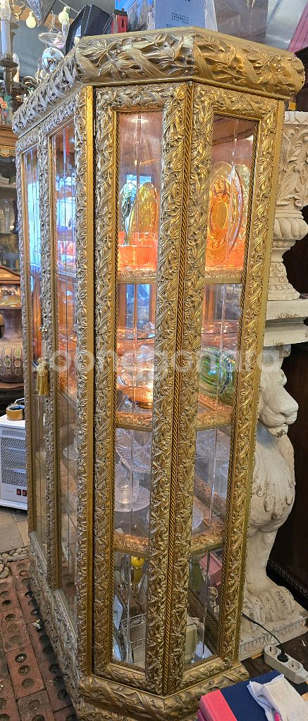 이태리 앤틱 금당 장식장--2