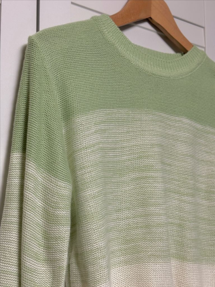 #새상품 : 그라데이션 단가라 크롭 니트 긴팔 봄니트--2