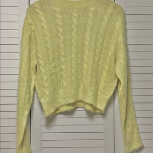 #새상품 : 꽈배기 라운드넥 긴팔 봄니트 라임컬러