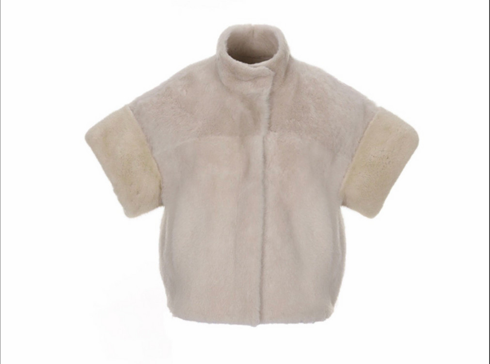 헤이에스 리얼 팔로미노 밍크 트리밍 시어링 자켓--2