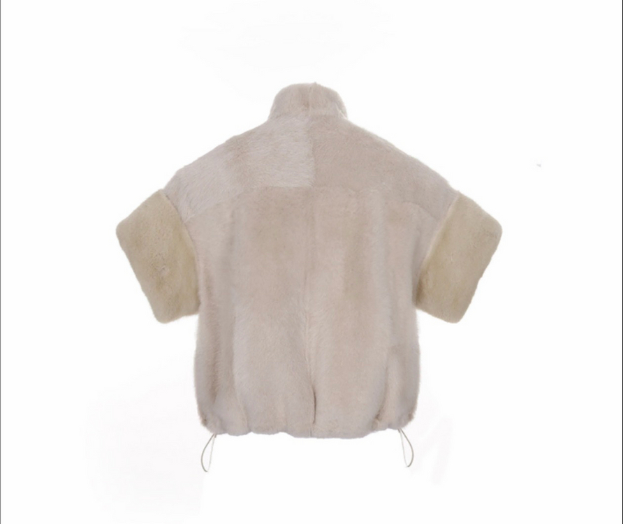 헤이에스 리얼 팔로미노 밍크 트리밍 시어링 자켓--3