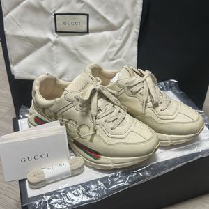 (정품/풀구성) 구찌 라이톤 스니커즈 아이보리 35사이즈