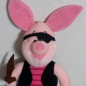 미사용 디즈니 피글렛 해적 봉제인형 40cm