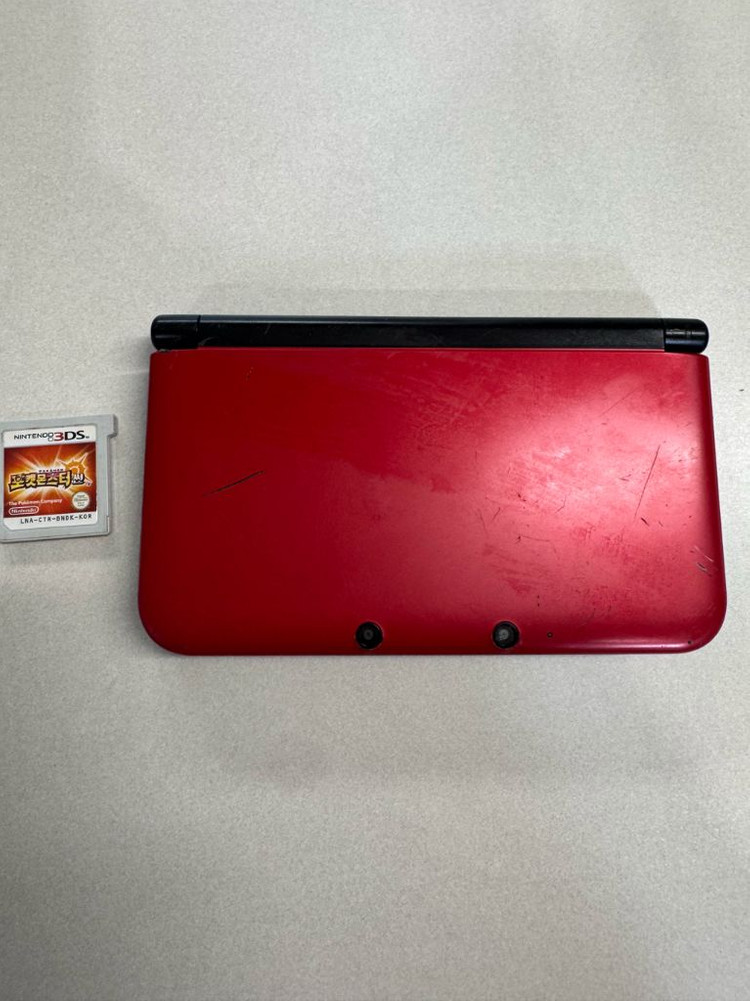 닌텐도 3DS XL 레드 포켓몬칩, 호환 충전케이블 포함--1