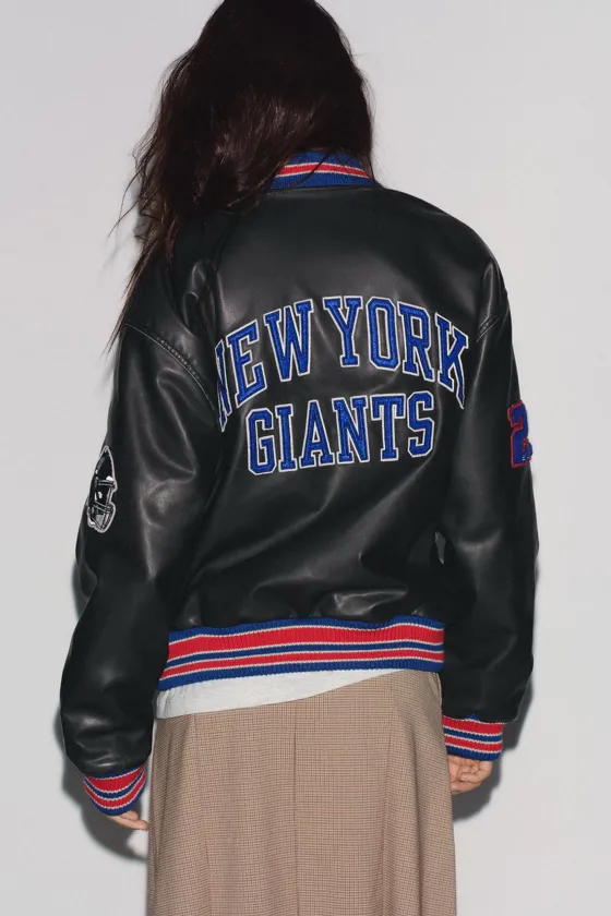 ZARA x NFL 한정판 뉴욕 자이언츠 바시티 자켓 여성 XXL 이미지