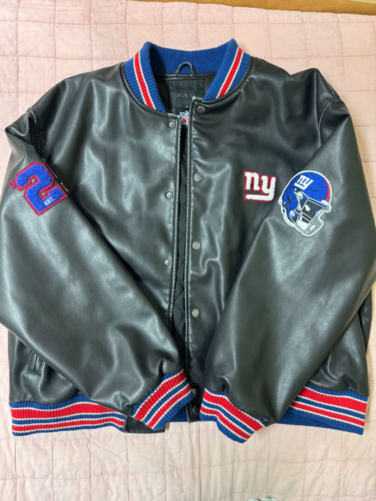 ZARA x NFL 한정판 뉴욕 자이언츠 바시티 자켓 여성 XXL 이미지