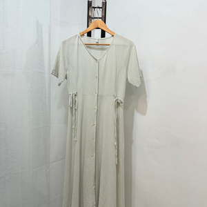 98도씨 민트 브이넥 롱원피스 여름원피스 롱드레스 2402 이미지