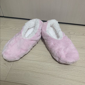 핑크색 털 실내화 여성용 덧신 슬리퍼