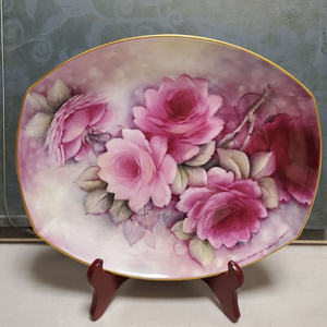 포슬린 아트 도자기 작품-샤이니 로즈