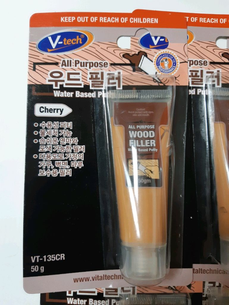 브이텍 우드필러 체리색 50g 마루보수--1
