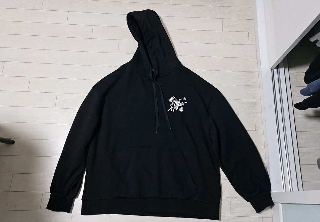 [XL]남성-기모 후드티(블랙)--1