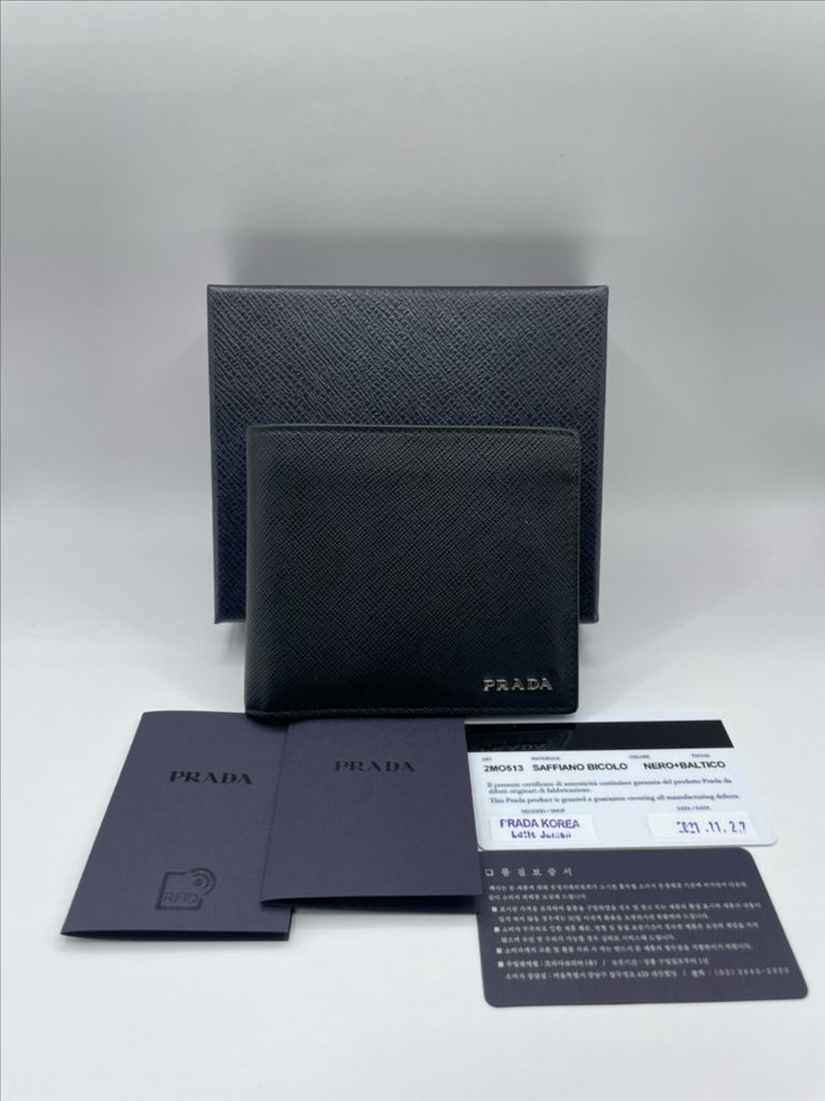 프라다 2MO513 레더 반지갑 블랙 이미지
