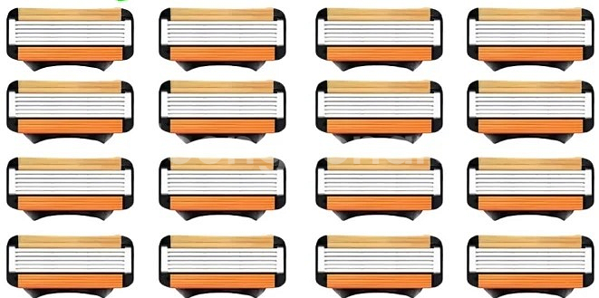 질레트 호환용 5중날 남성면도기 면도대1+면도날8개--3