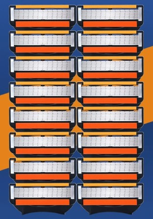 질레트 호환용 5중날 남성면도기 면도대1+면도날8개--4