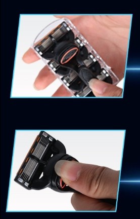 질레트 호환용 5중날 남성면도기 면도대1+면도날8개--5