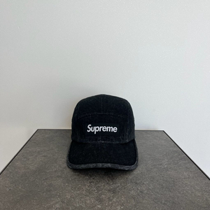 (OS) 슈프림 박스로고 캠프캡 모자 데님 블랙