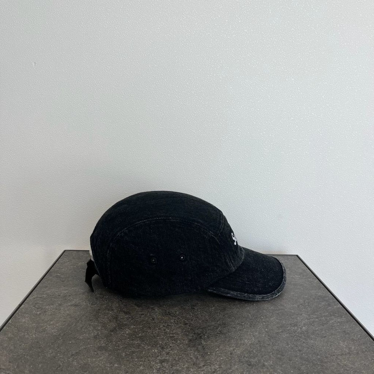 (OS) 슈프림 박스로고 캠프캡 모자 데님 블랙--2