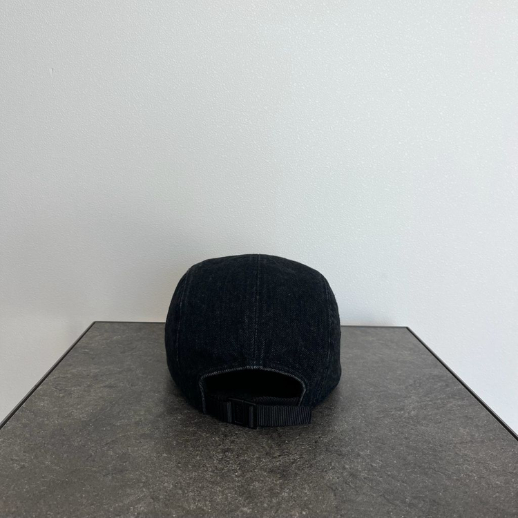 (OS) 슈프림 박스로고 캠프캡 모자 데님 블랙--3