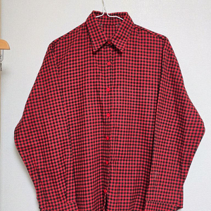 오버핏 레드 블랙 체크 셔츠 남방 F 새상품 이미지