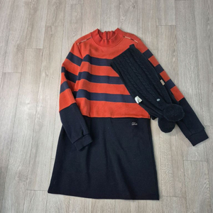 닥스키즈150. 캐주얼원피스+목도리