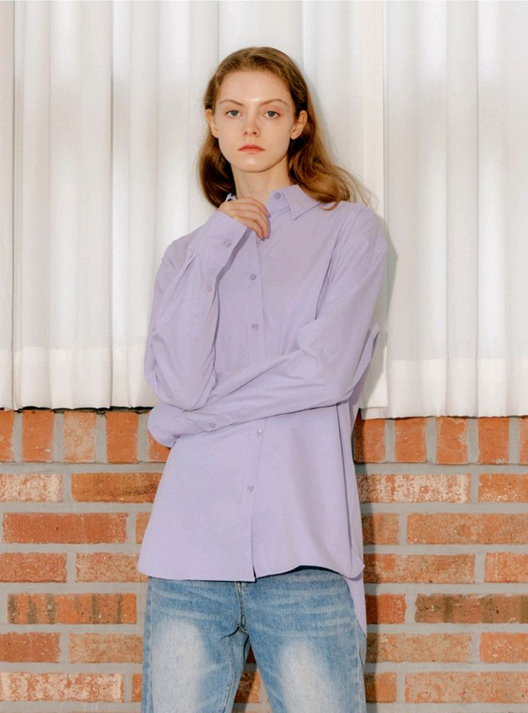 새제품> 제너럴아이디어 연보라 라벤더 셔츠--2