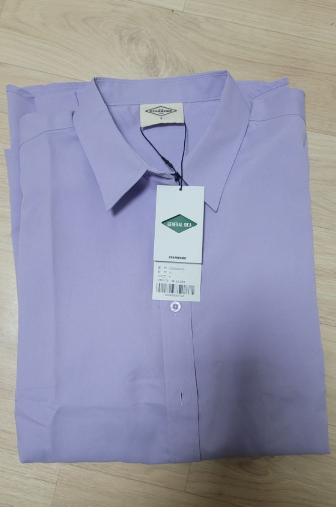 새제품> 제너럴아이디어 연보라 라벤더 셔츠--5
