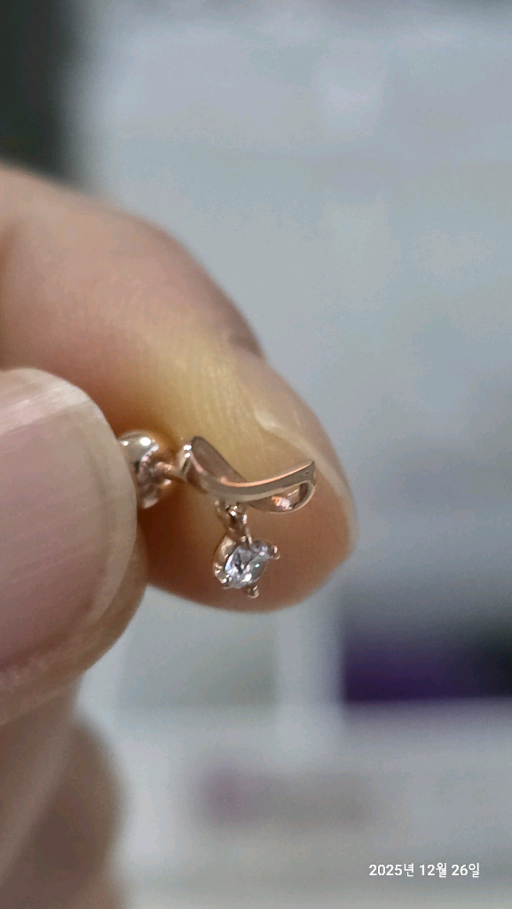 제이에스티나 귀걸이 ETER 14K 싱글 피어싱--0