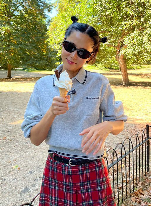 앤유 울 스커트 김나영 스커트 크리스마스 레드 타탄 체크 66 2사이즈--1