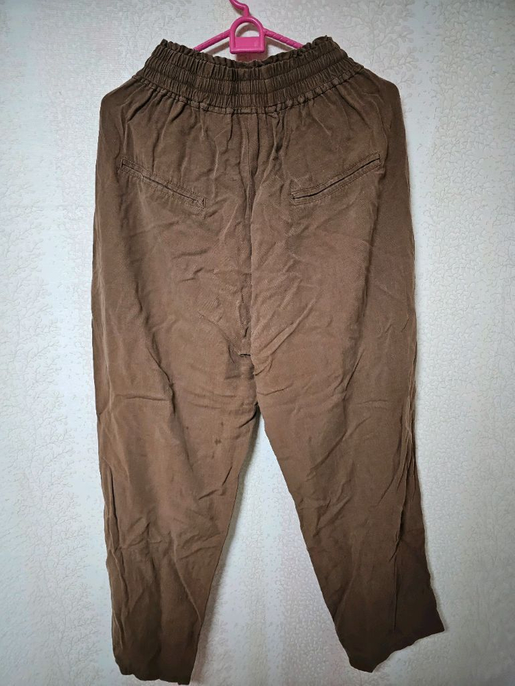 브라운 고무줄 밴딩 긴바지 프리사이즈 이미지