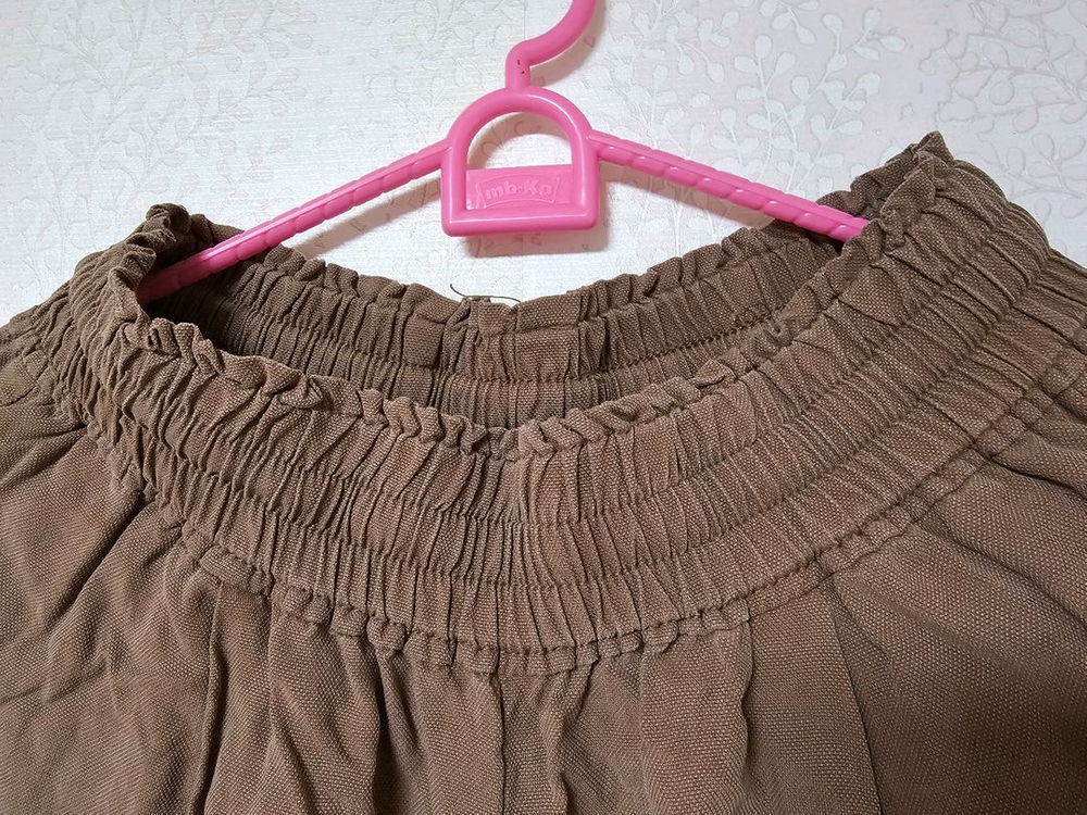 브라운 고무줄 밴딩 긴바지 프리사이즈 이미지