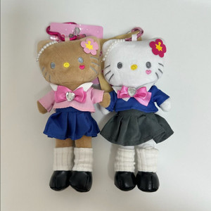 (미사용/택있음) 교복 롱다리 고고걸 갸루 태닝 키티 인형 키링 세트 이미지